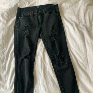 Black distressed jeans